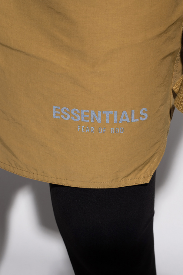 Green Shorts with reflective logo Fear Of God Essentials - Vitkac